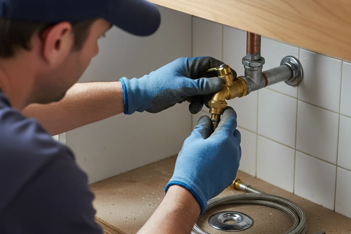Shutoff valve and fitting work during Faucet and Fixture Repair in Walnut